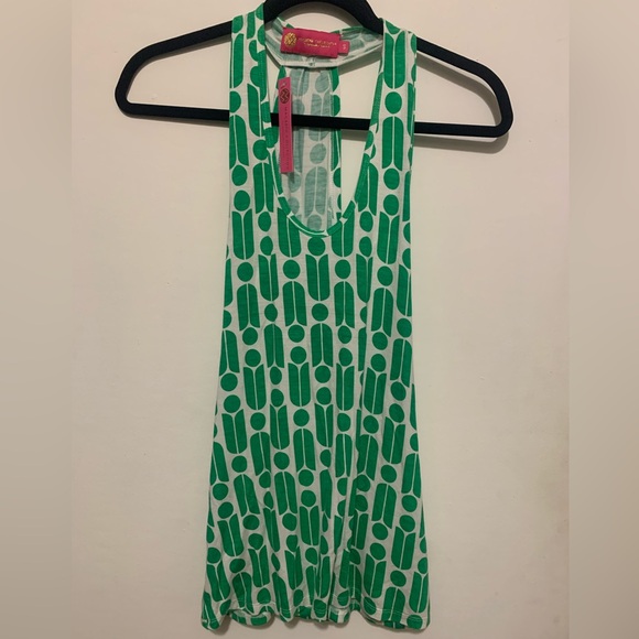 NWT - Macbeth Collection Margaret Joseph - Green & White -Tank Top - Size: Small - Picture 1 of 7